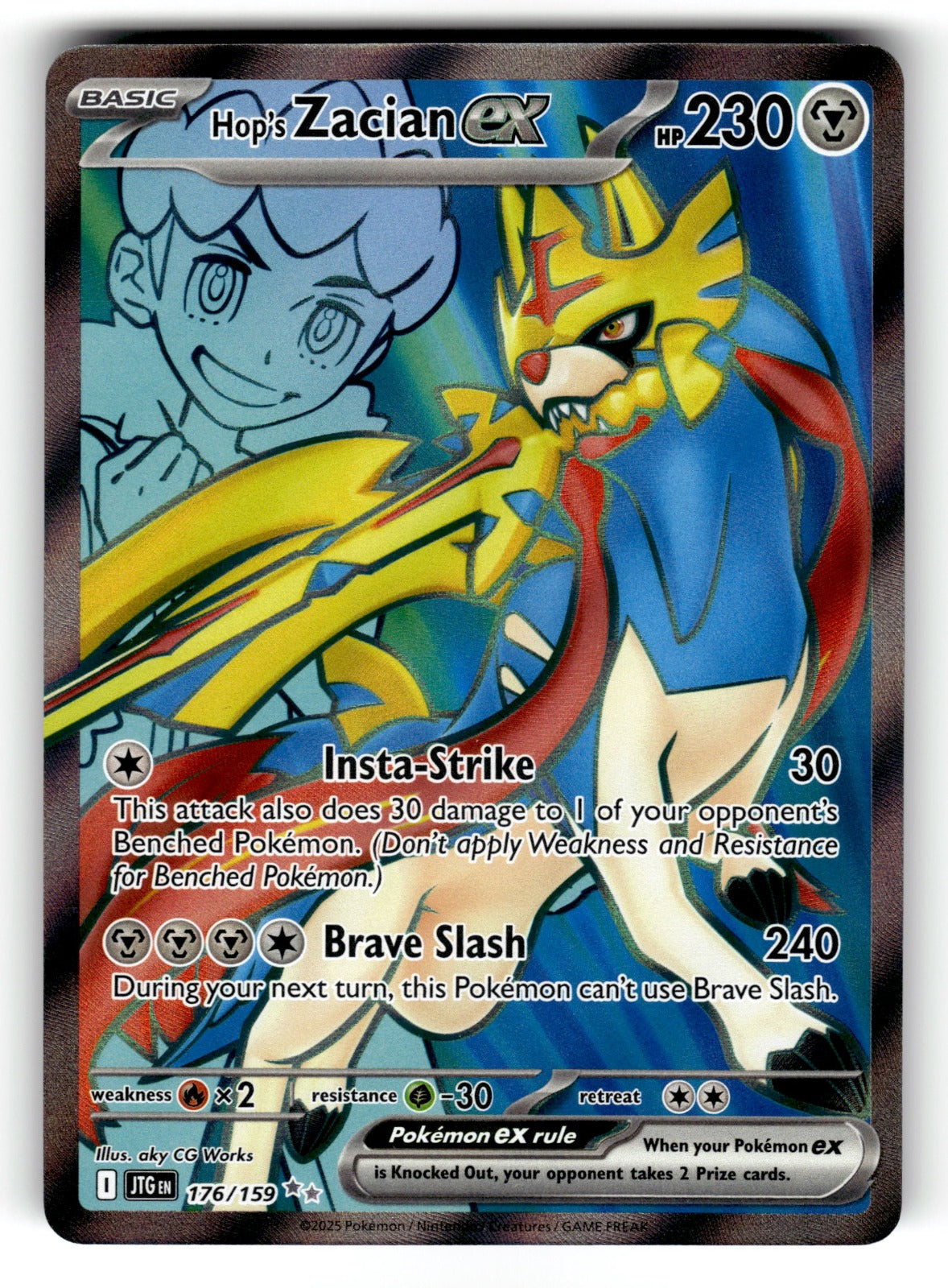 Hop's Zacian ex – 176/159 JTG: SV09: Journey Together Ultra Rare Holo NM