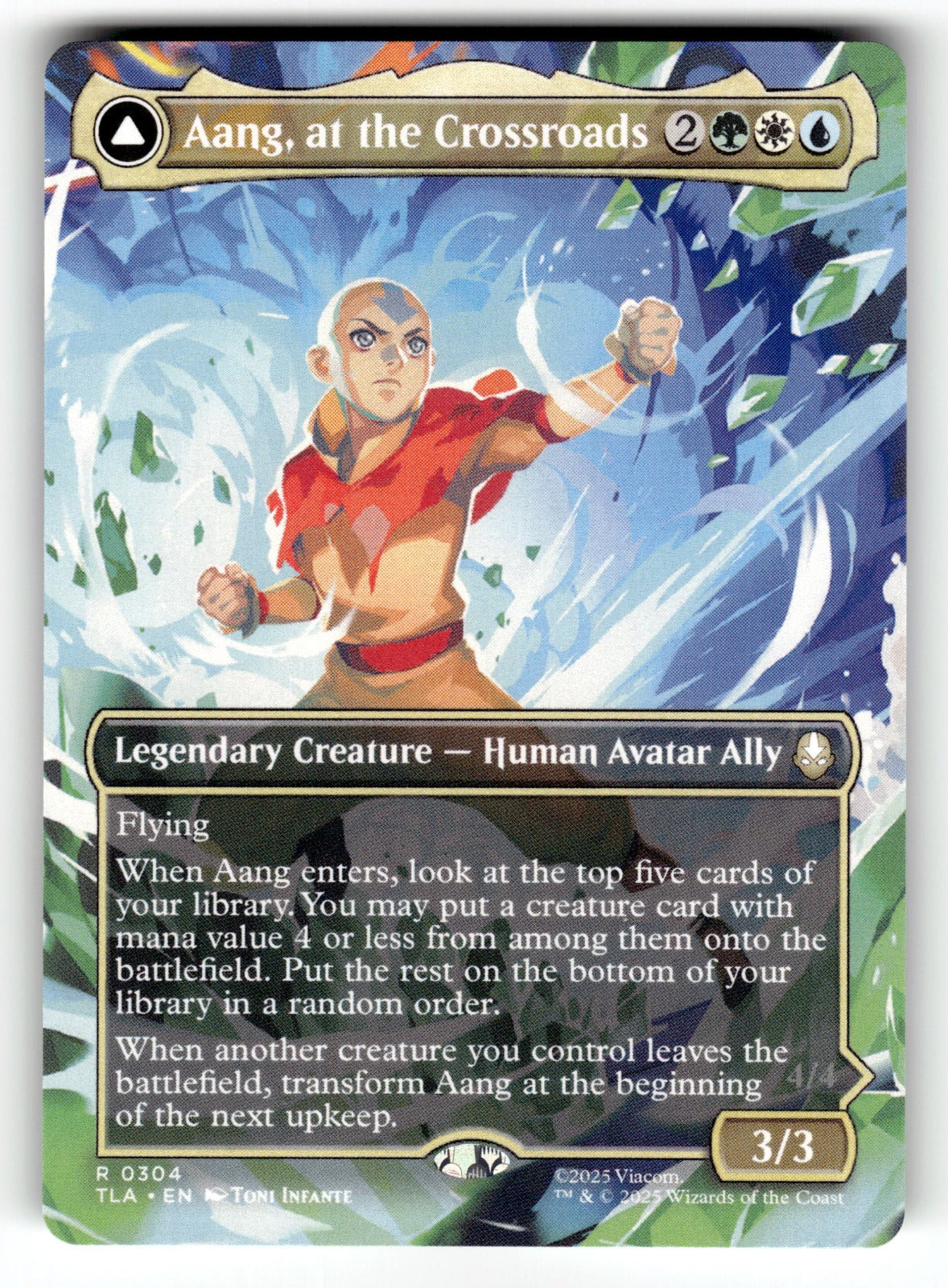 Aang, at the Crossroads (Borderless) – 304 TLA: Avatar: The Last Airbender R NM