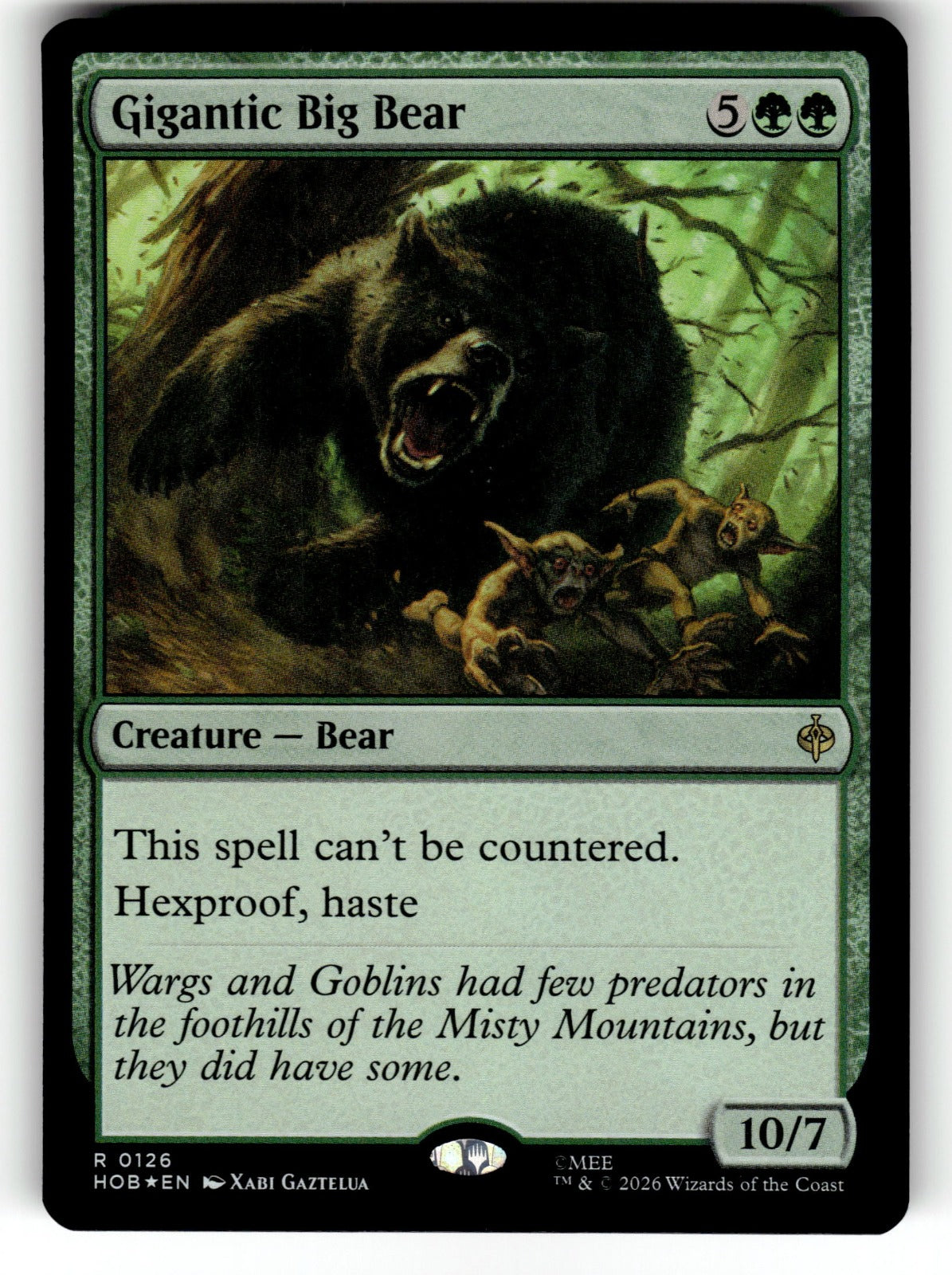 Gigantic Big Bear – 126 HOB: The Hobbit R Foil NM
