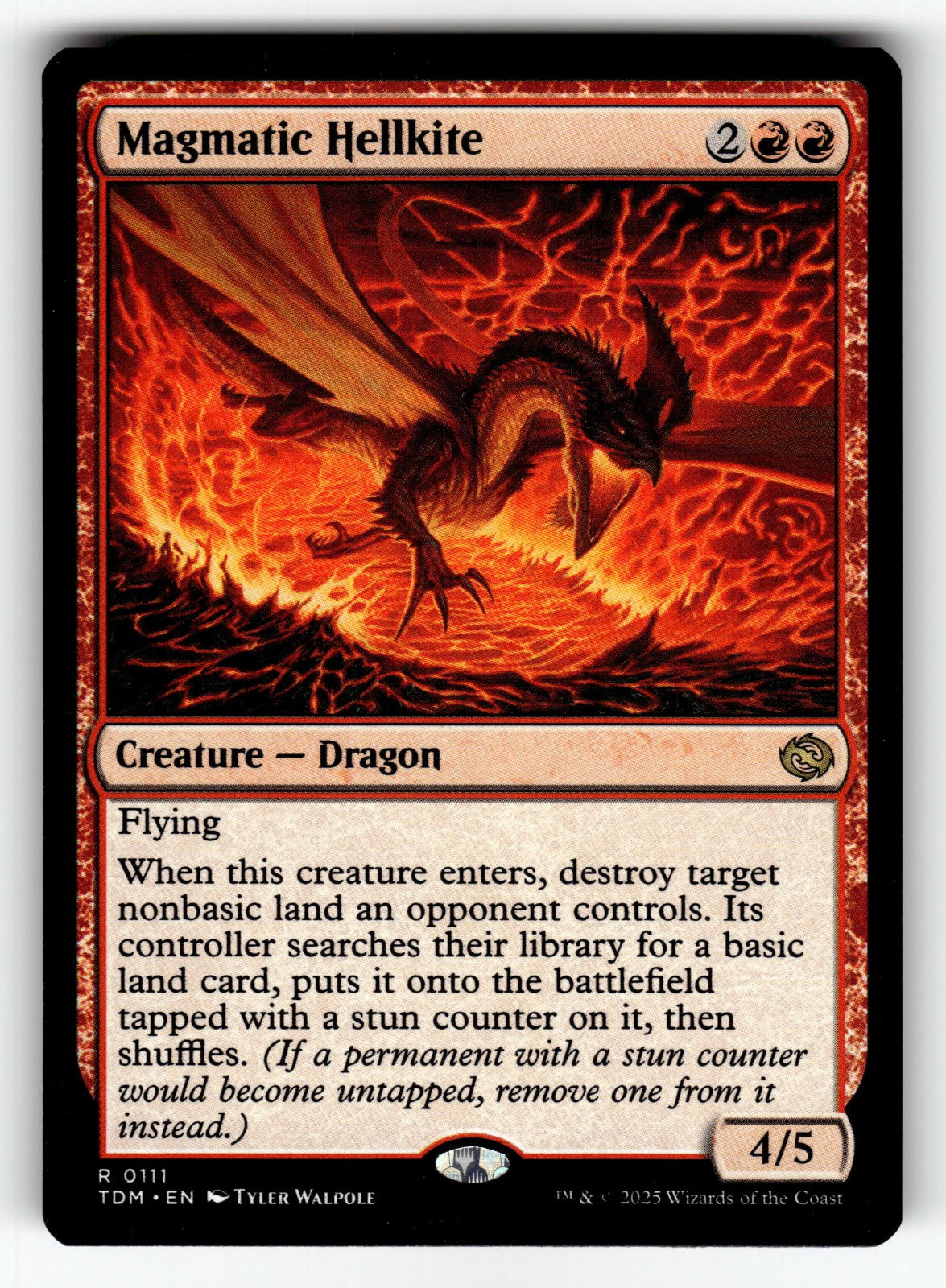 Magmatic Hellkite – 111 TDM: Tarkir: Dragonstorm R NM