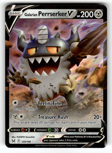 Galarian Perrserker V – 129/196 SWSH11: SWSH11: Lost Origin Ultra Rare Holo NM