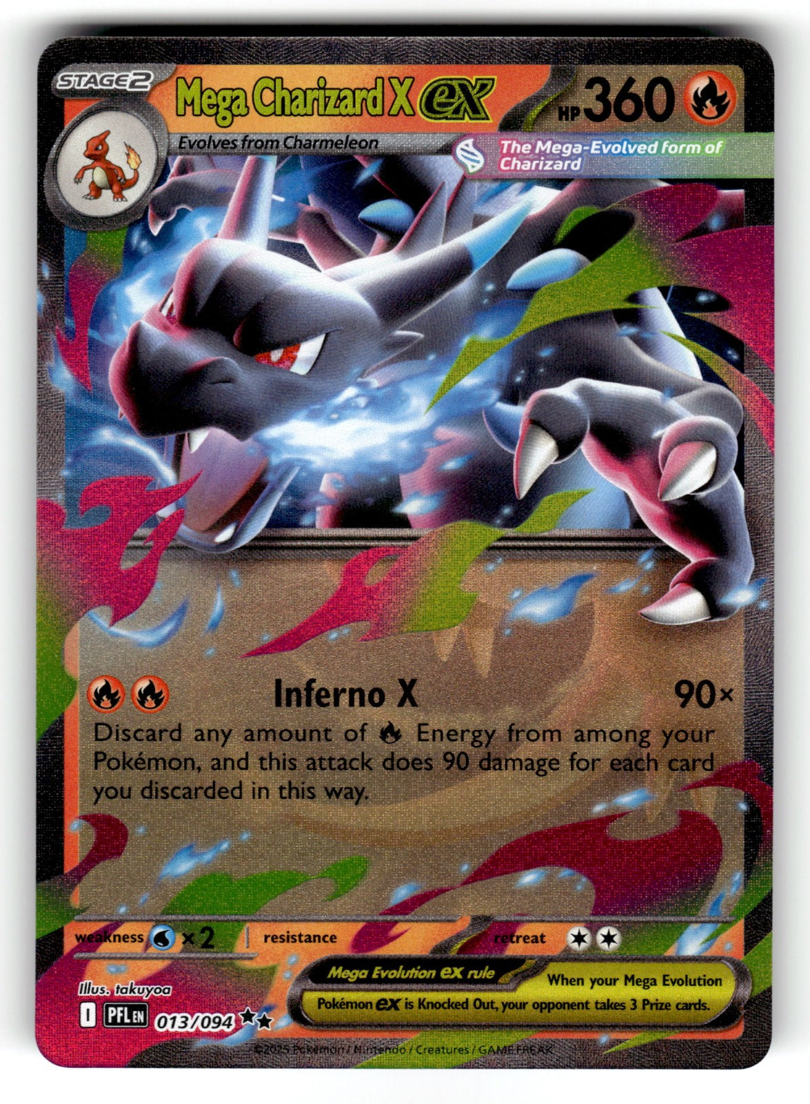 Mega Charizard X ex - – 013/094 PFL: ME02: Phantasmal Flames Double Rare HoloNM