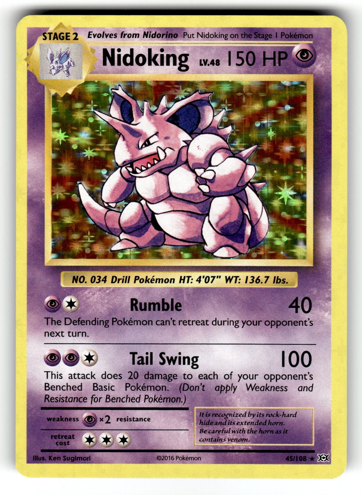 Nidoking - 45/108 EVO: XY - Evolutions Holo Rare Holo NM