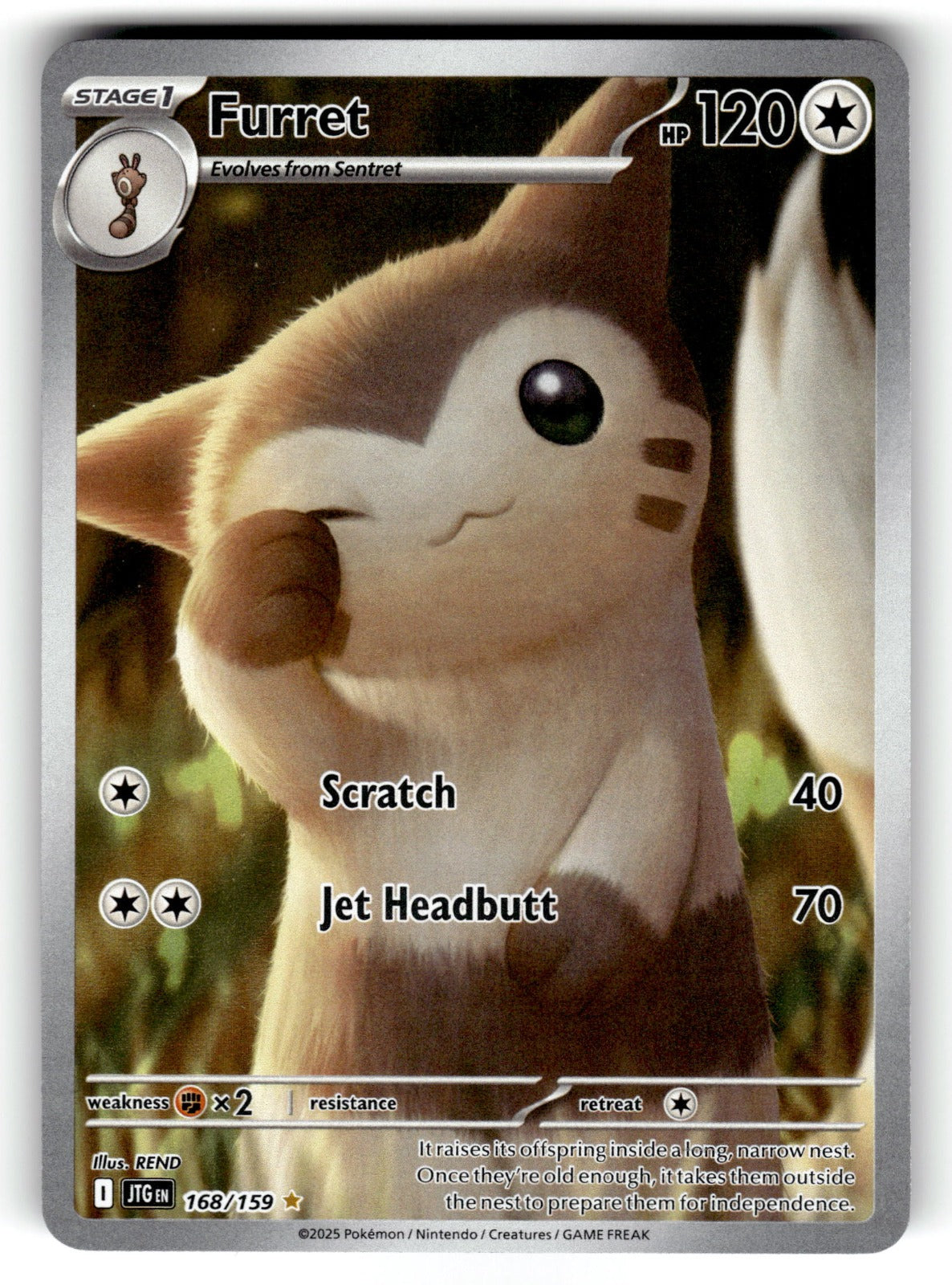 Furret – 168/159 JTG: SV09: Journey Together Illustration Rare HoloNM