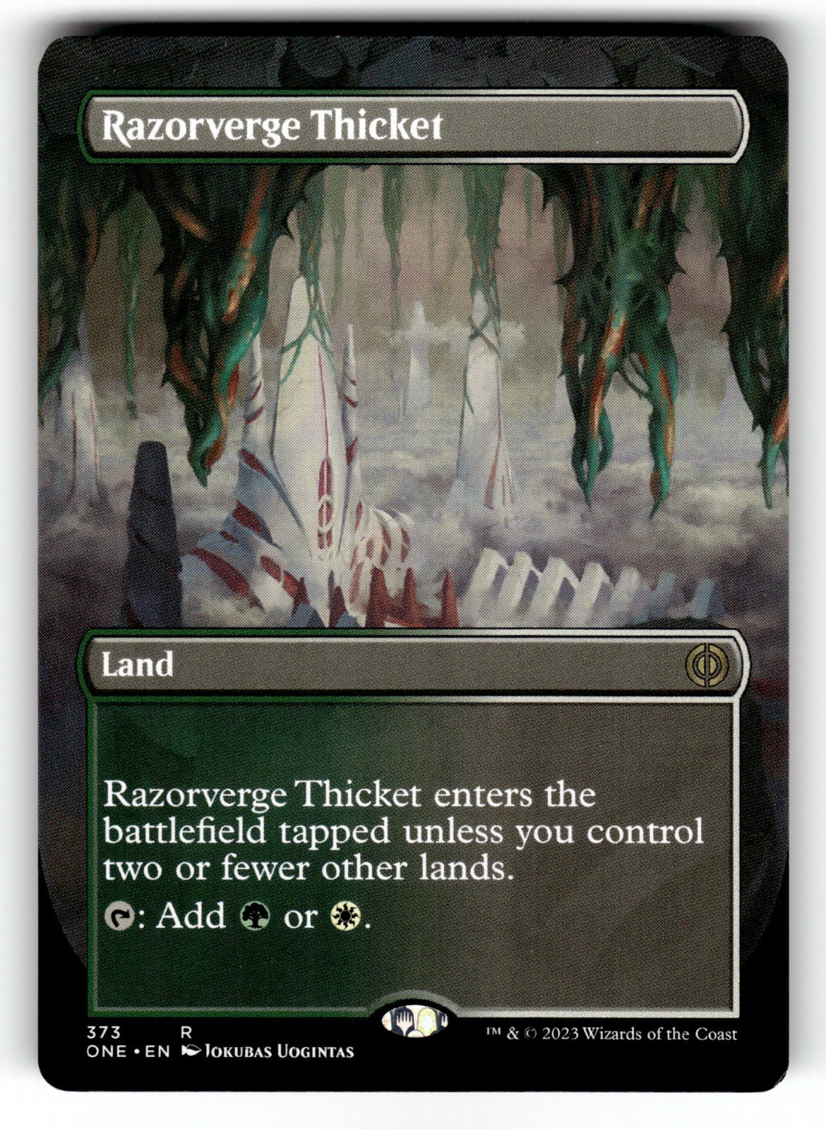 Razorverge Thicket (Borderless) – 373 ONE: Phyrexia: All Will Be One R NM
