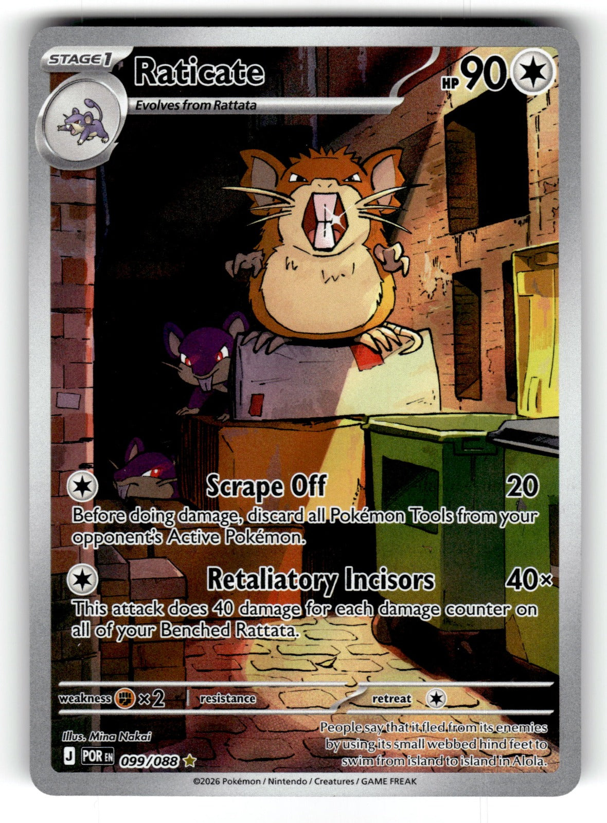 Raticate – 099/088 POR: ME03: Perfect Order Illustration Rare Holo NM