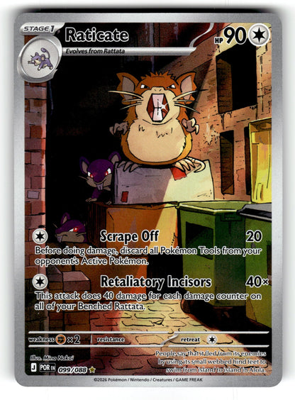 Raticate – 099/088 POR: ME03: Perfect Order Illustration Rare Holo NM