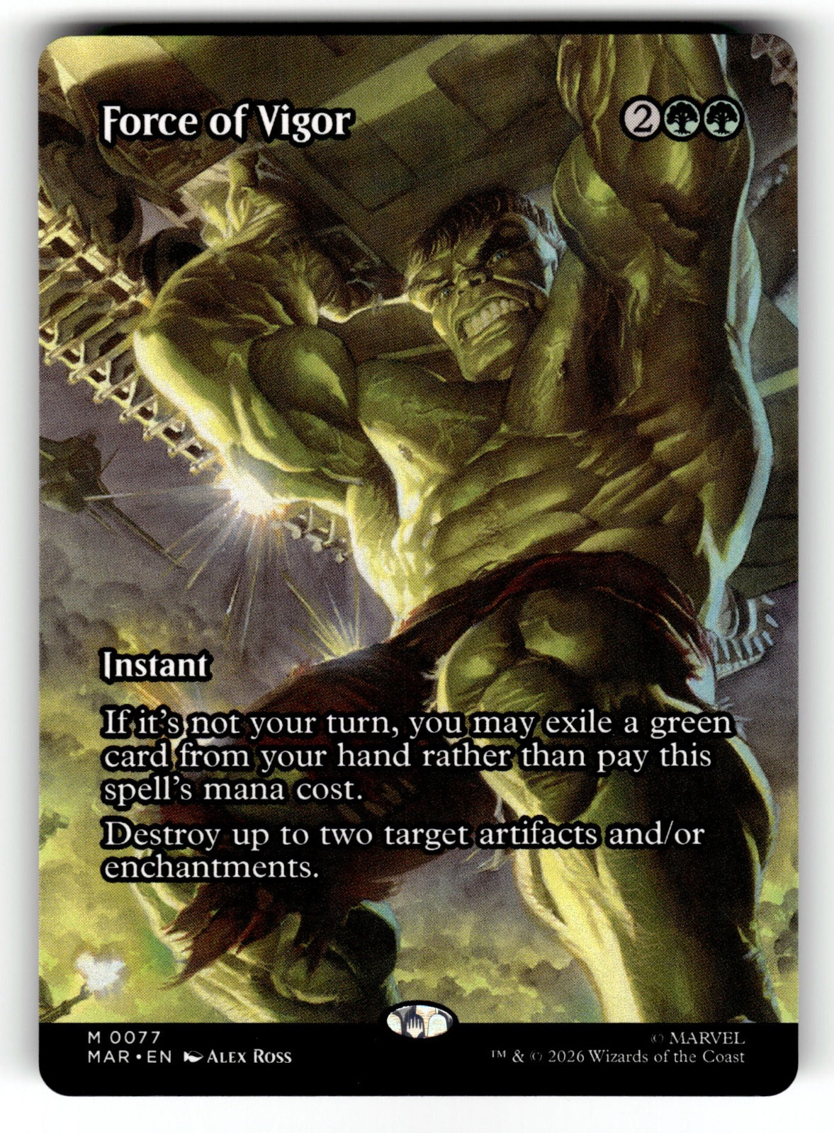 Force of Vigor (Borderless) – 77 MAR: Marvel Universe Eternal-Legal M NM
