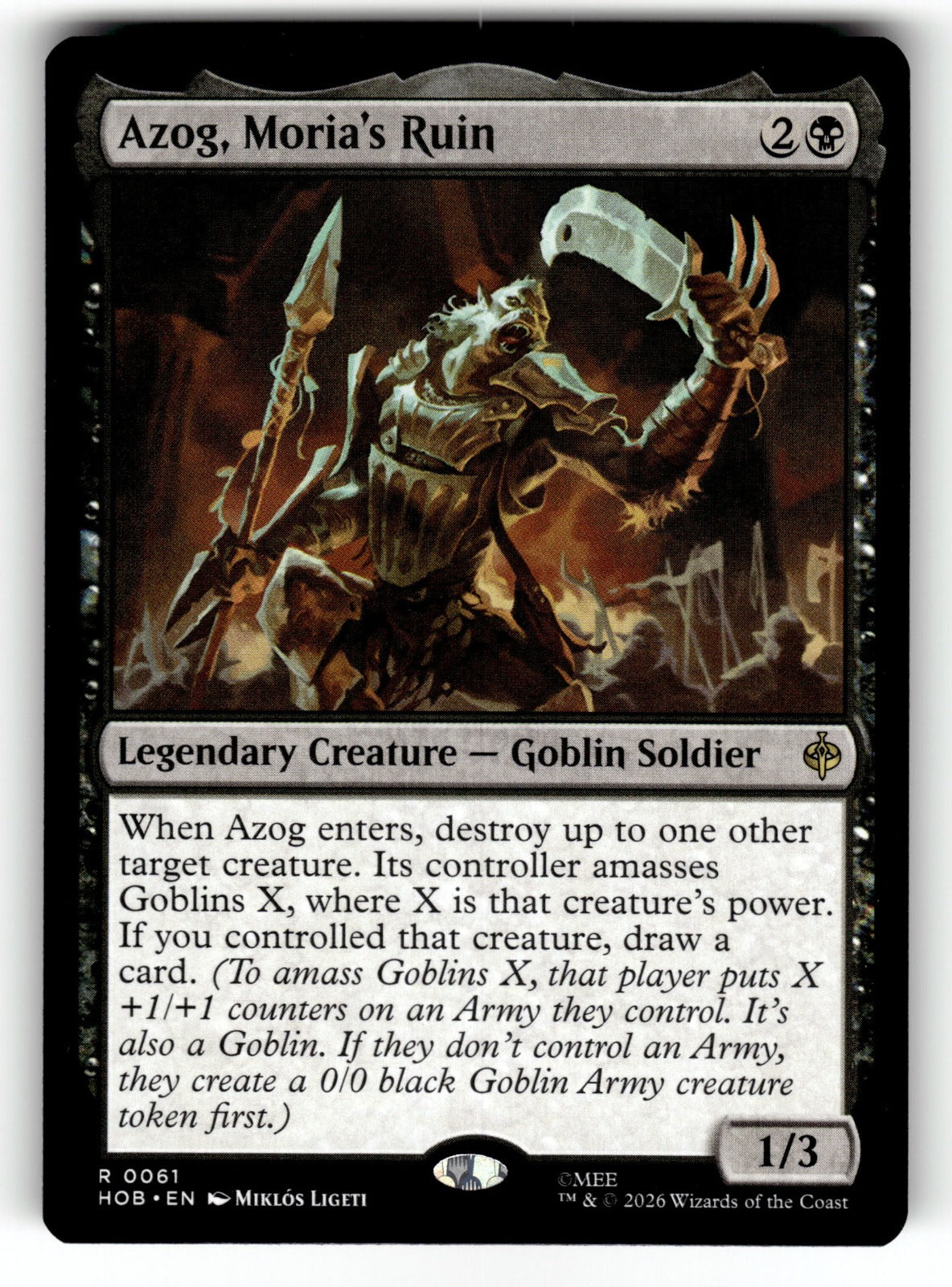 Azog, Moria's Ruin – 61 HOB: The Hobbit R NM