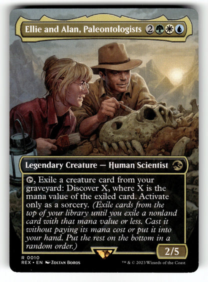 Ellie and Alan, Paleontologists (Borderless) – 10 REX: Universes Beyond: Jurassic World Collection R NM