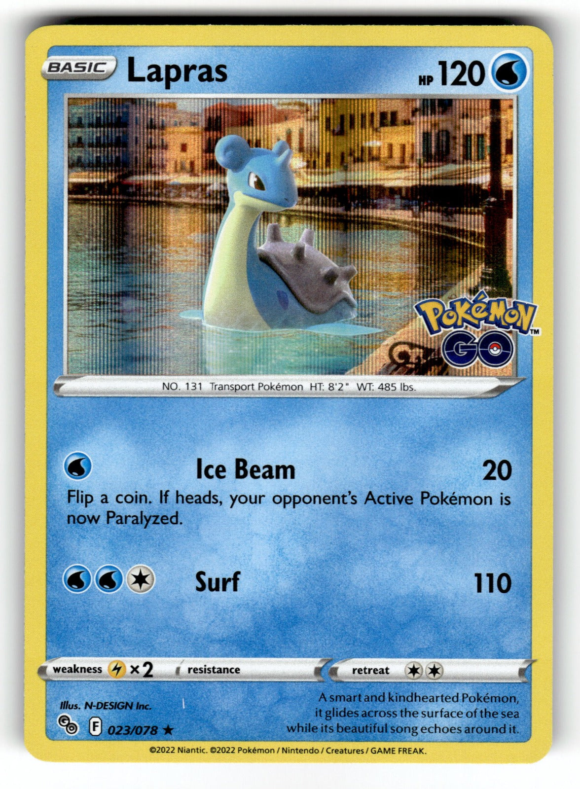 Lapras - 023/078 PGO: Pokemon GO Holo Rare Holo NM