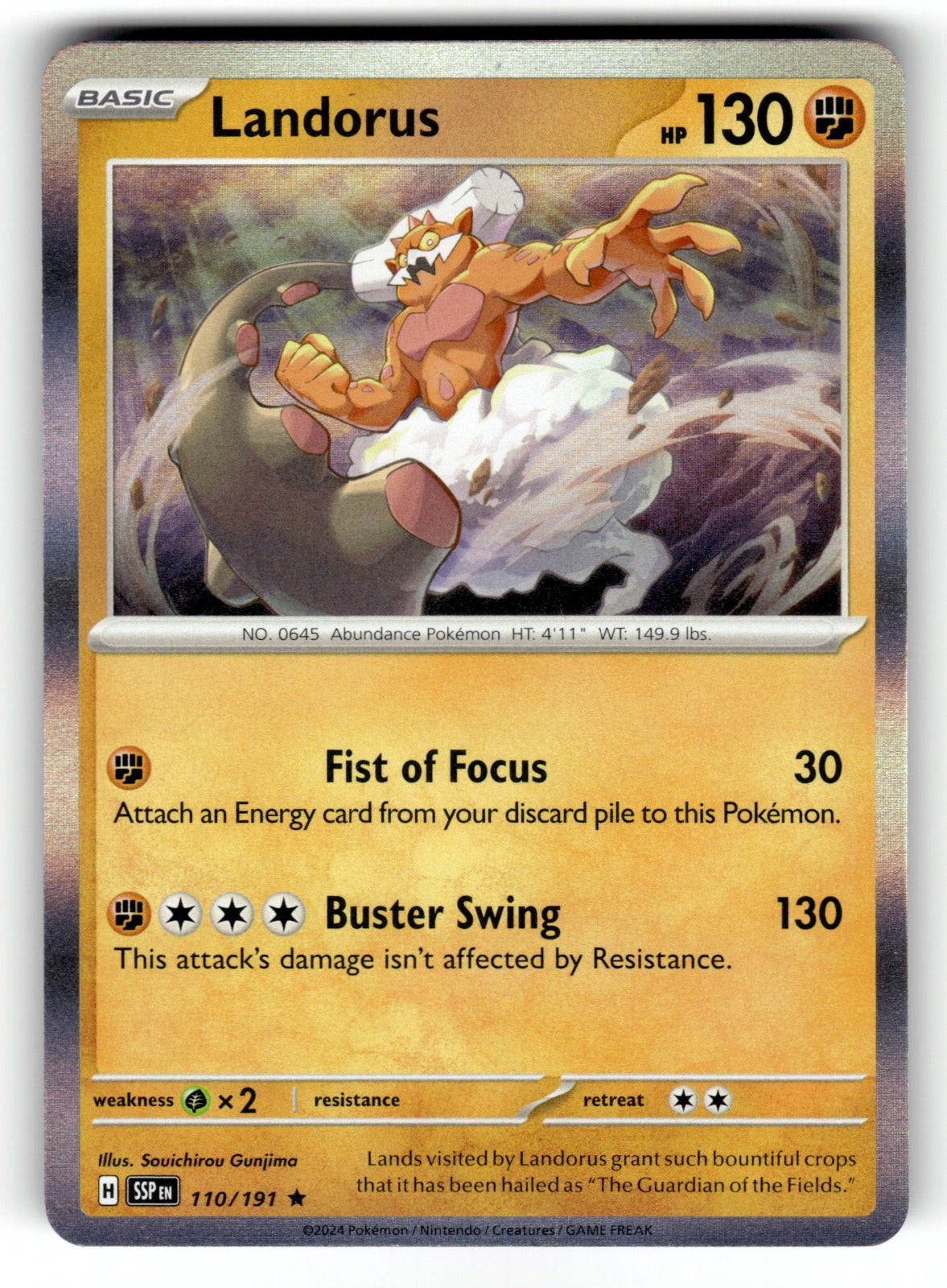 Landorus – 110/191 SSP: SV08: Surging Sparks Rare Holo NM