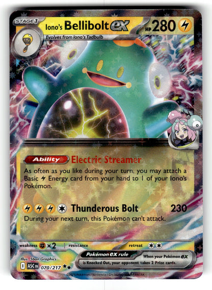 Iono's Bellibolt ex – 070/217 ASC: ME: Ascended Heroes Double Rare Holo NM