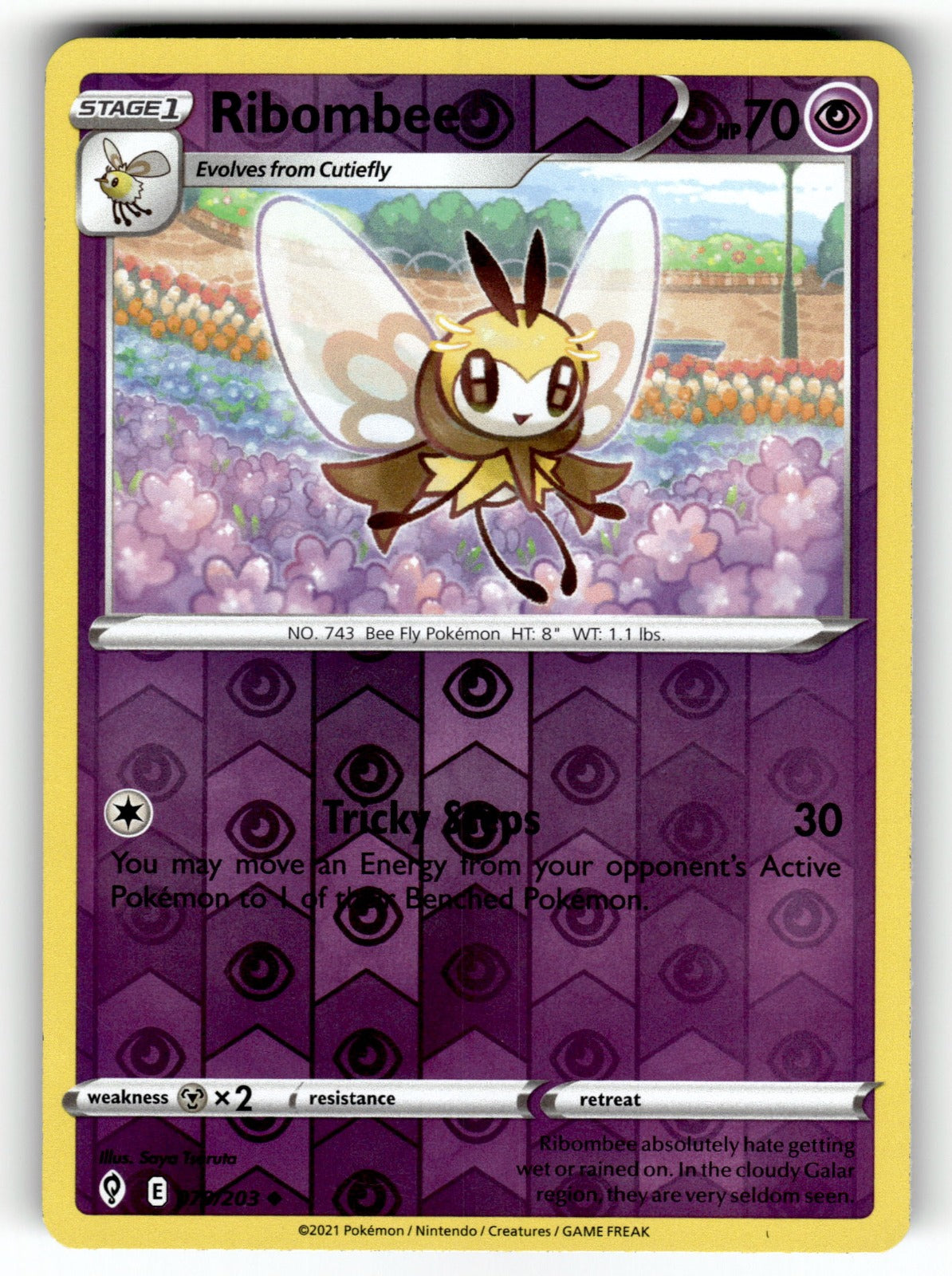 Ribombee – 079/203 SWSH07: SWSH07: Evolving Skies Uncommon Reverse Holo NM