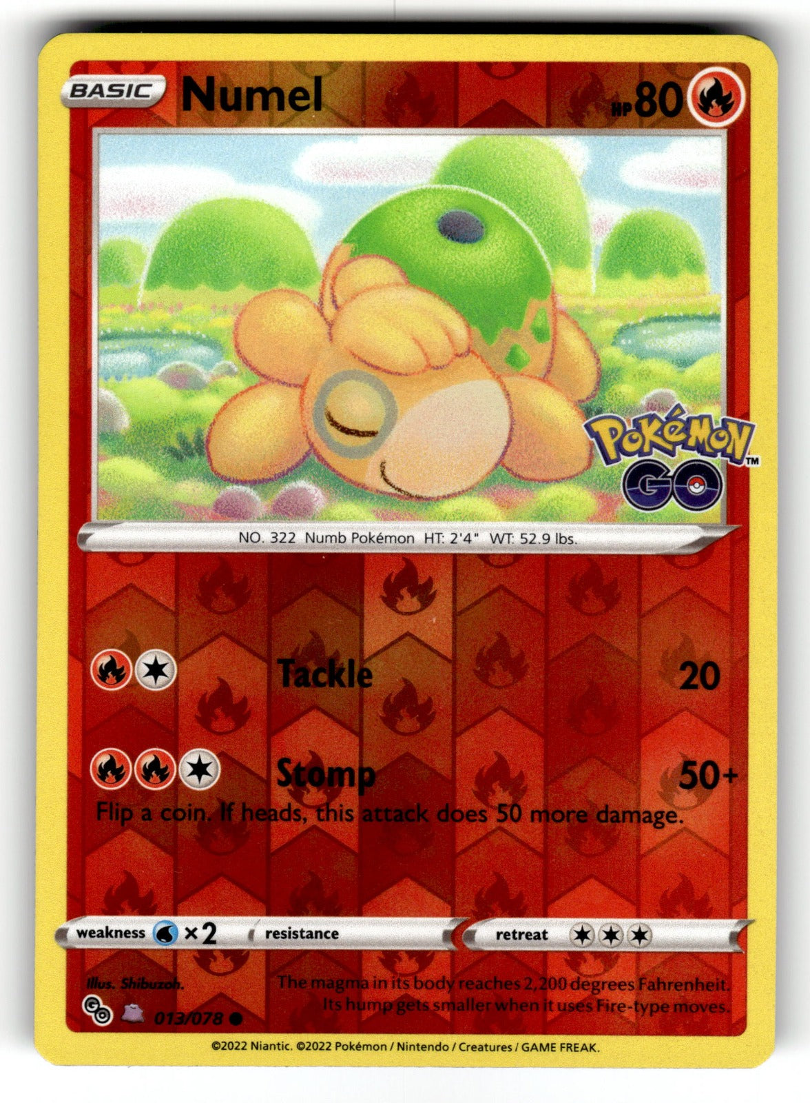 Numel (Peelable Ditto) – 013/078 PGO: Pokemon GO Common Reverse Holo NM