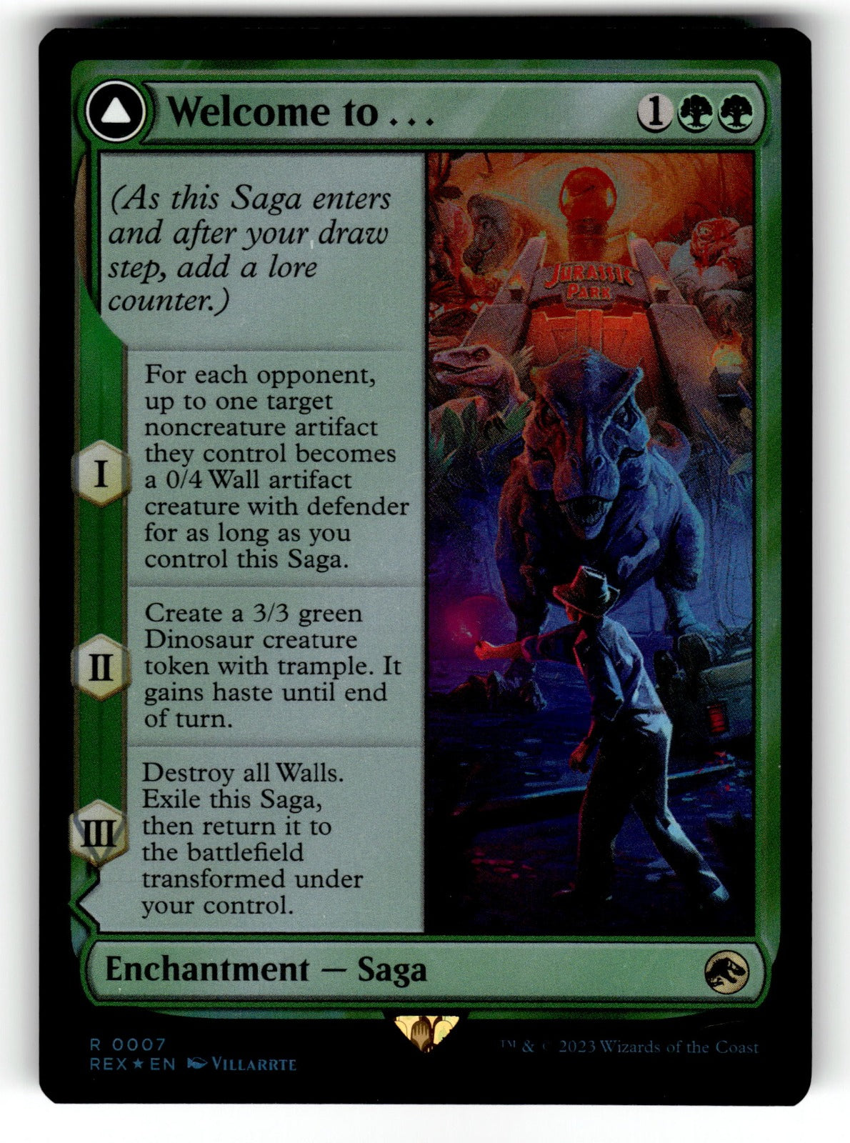 Welcome to... – 7 REX: Universes Beyond: Jurassic World Collection R Foil NM