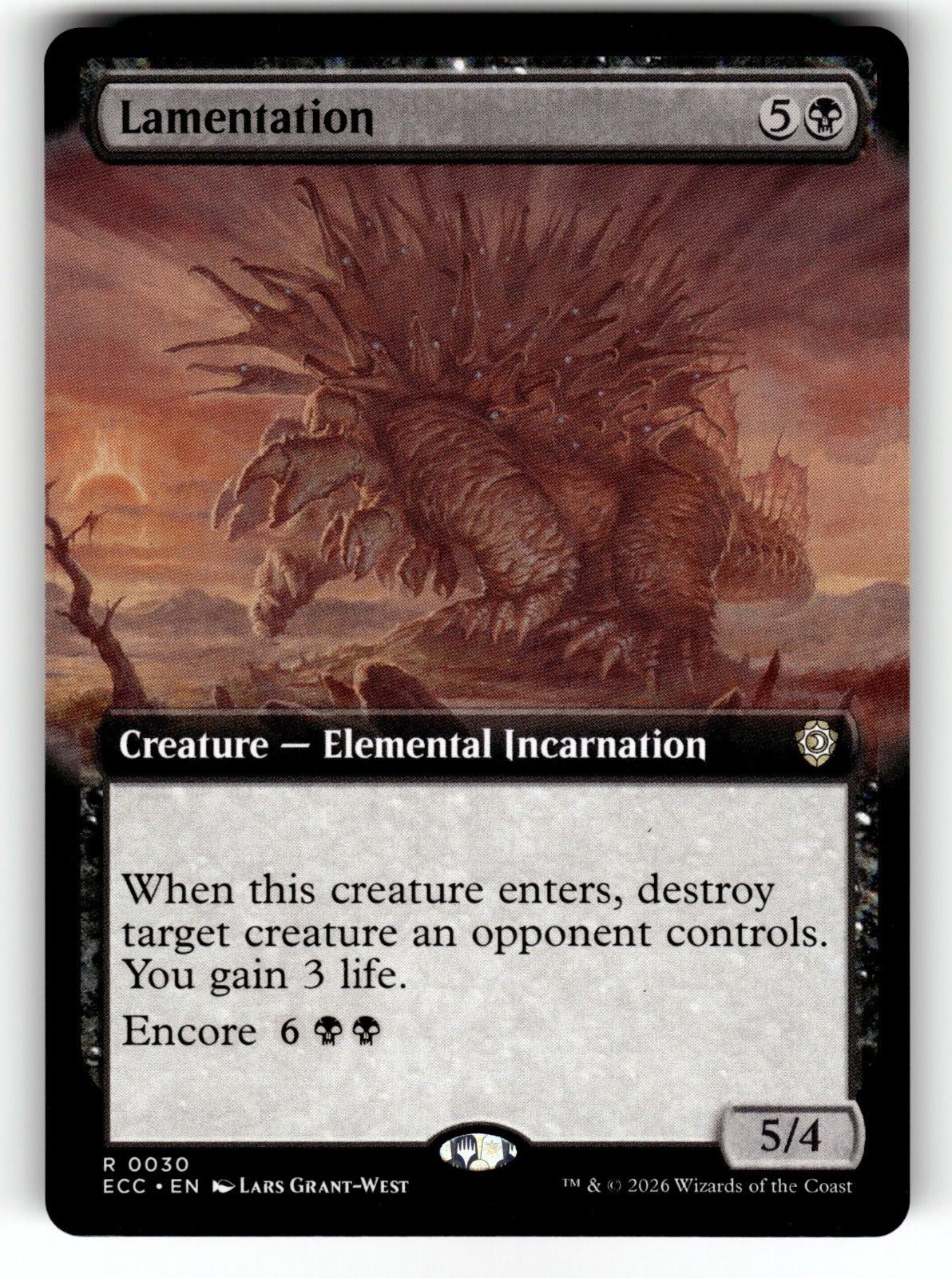 Lamentation (Extended Art) – 30 ECC: Commander: Lorwyn Eclipsed R NM
