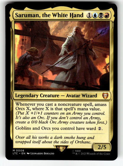 Saruman, the White Hand – 8 LTC: Commander: The Lord of the Rings: Tales of Middle-earth M NM