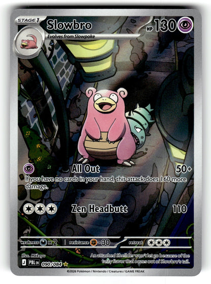 Slowbro – 090/084 PBL: ME05: Pitch Black Illustration Rare Holo NM
