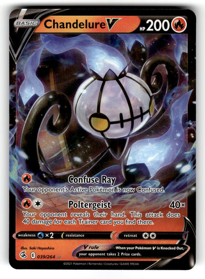 Chandelure V – 039/264 SWSH08: SWSH08: Fusion Strike Ultra Rare Holo NM