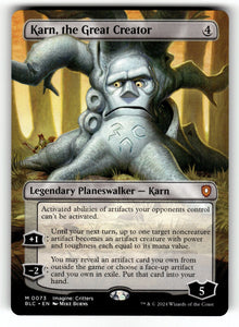 Karn, the Great Creator (Borderless) – 73 BLC: Commander: Bloomburrow M NM