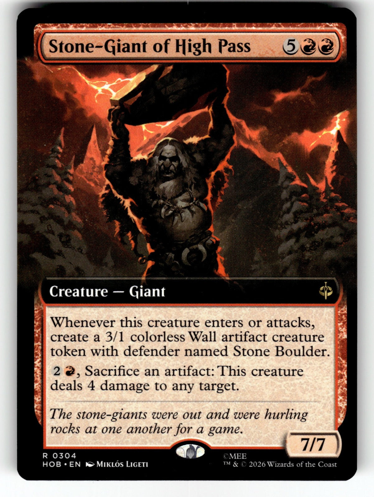 Stone-Giant of High Pass (Extended Art) – 304 HOB: The Hobbit R NM