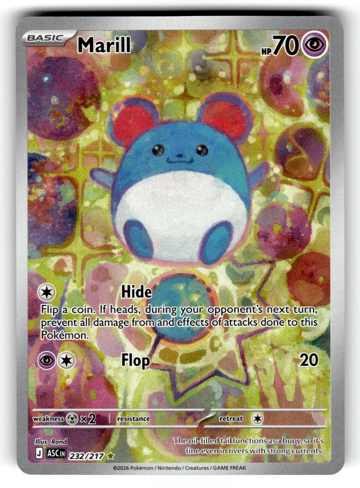 Marill – 232/217 ASC: ME: Ascended Heroes Illustration Rare Holo NM