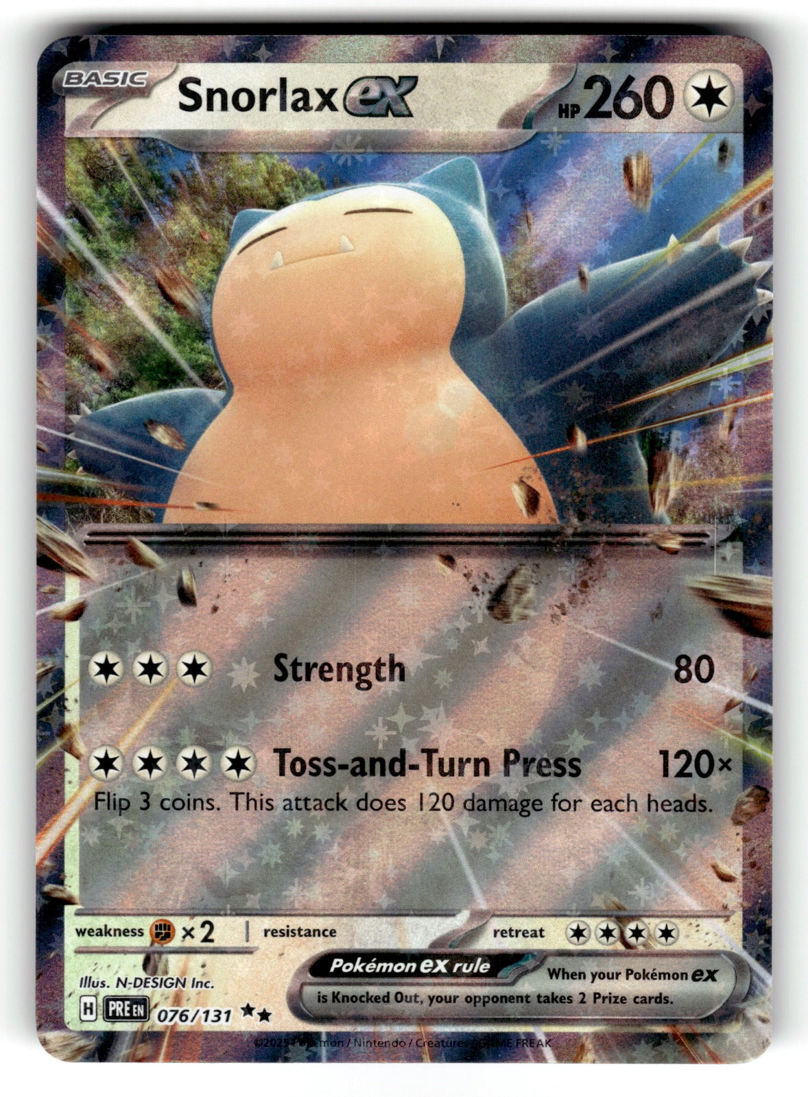 Snorlax ex – 076/131 PRE: SV: Prismatic Evolutions Double Rare HoloNM