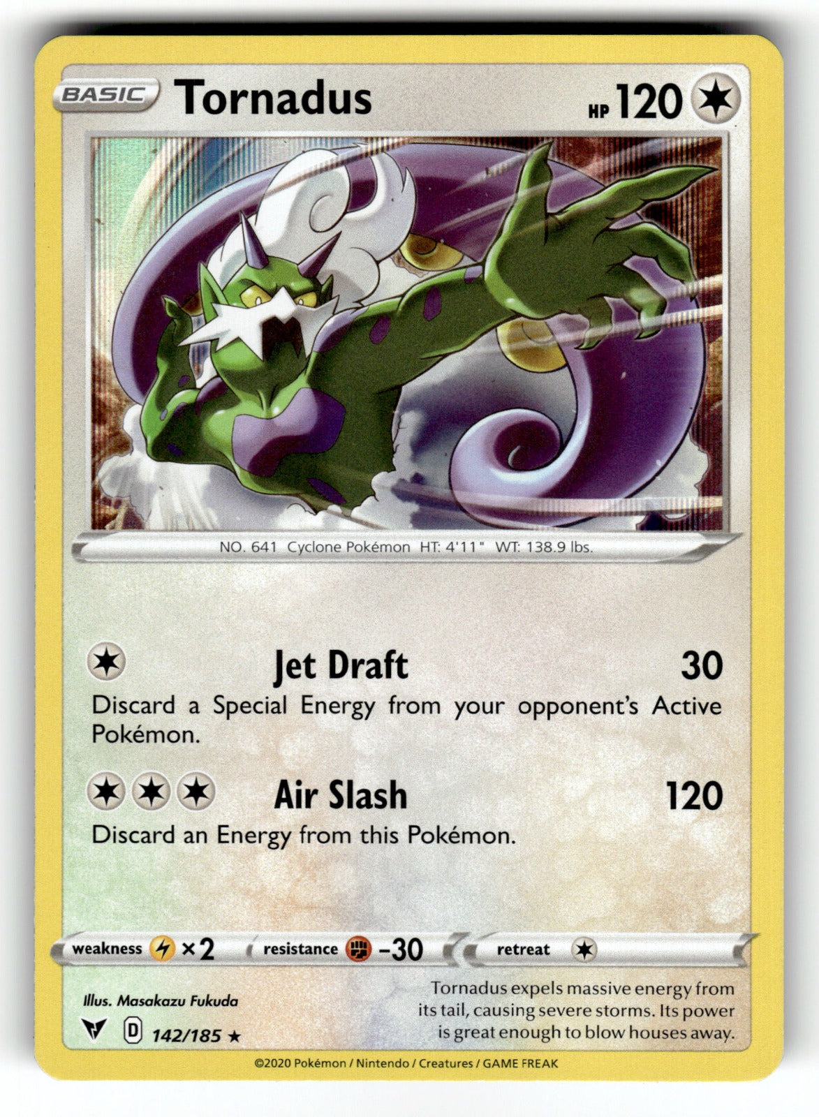 Tornadus – 142/185 SWSH04: SWSH04: Vivid Voltage Holo Rare NM