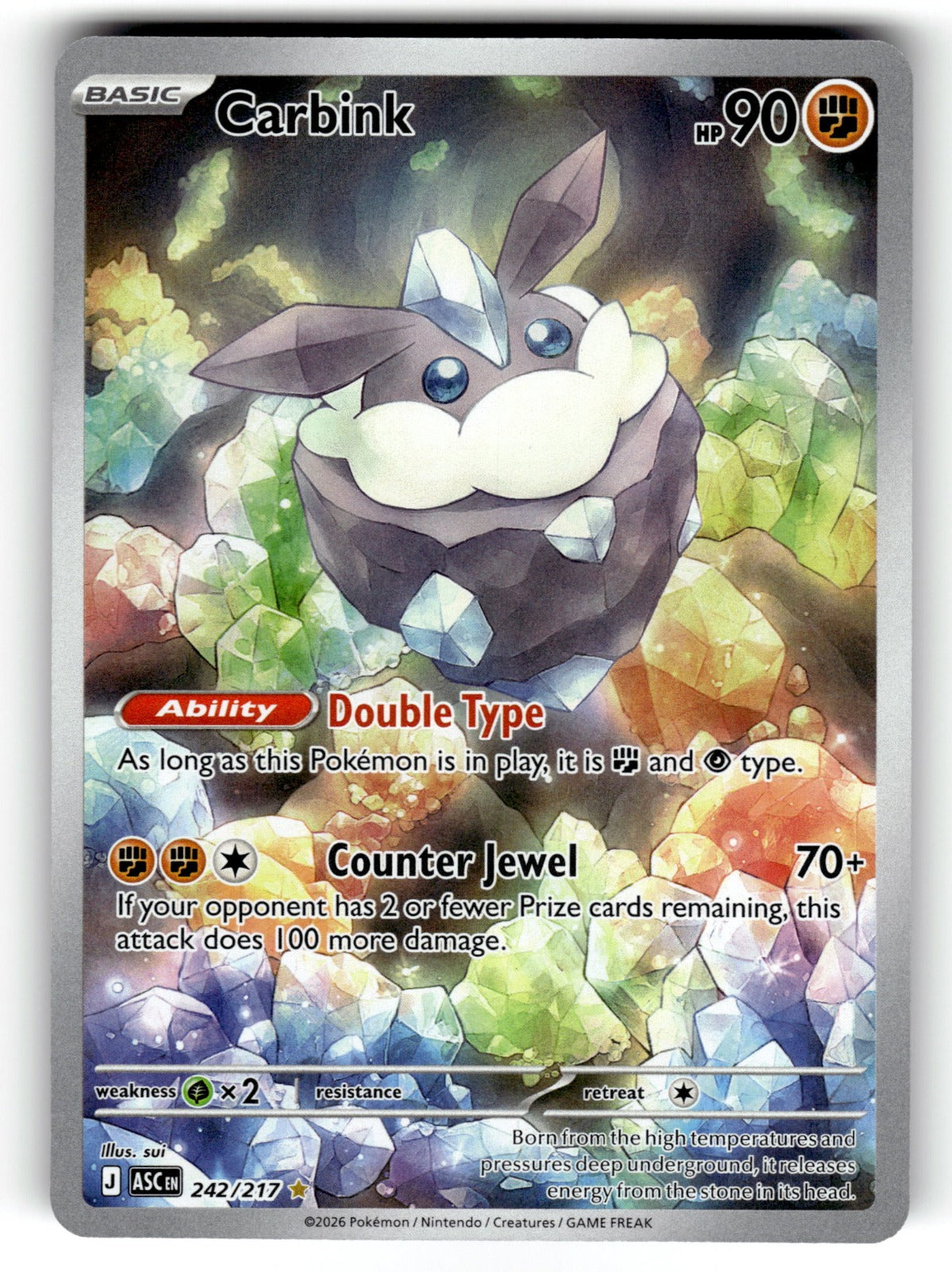 Carbink – 242/217 ASC: ME: Ascended Heroes Illustration Rare HoloNM