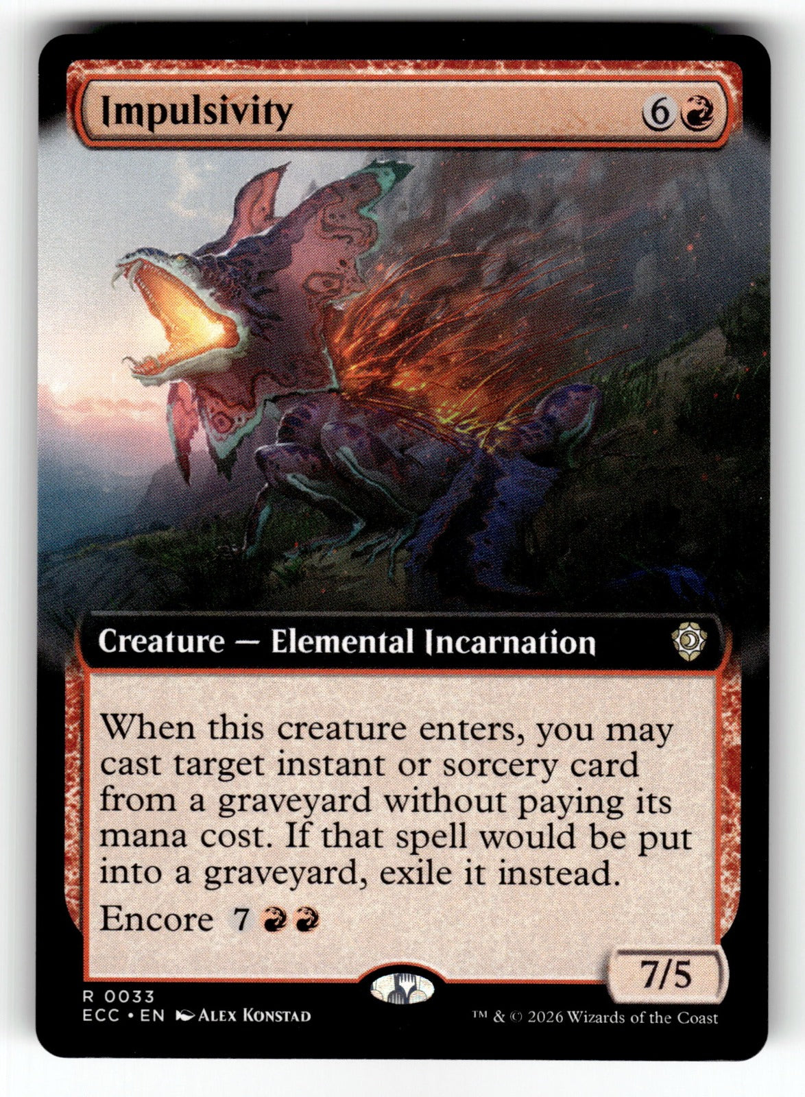 Impulsivity (Extended Art) – 33 ECC: Commander: Lorwyn Eclipsed R NM