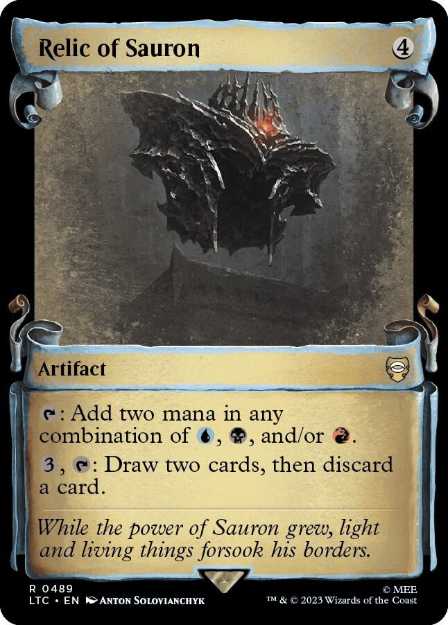 Relic of Sauron (Showcase Scrolls) – 489 LTC: Commander: The Lord of the Rings: Tales of Middle-earth R Foil LP