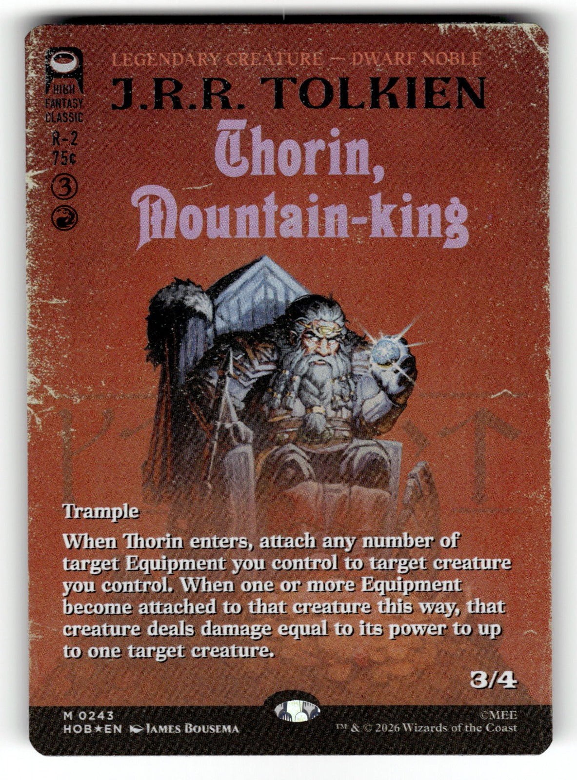 Thorin, Mountain-king (Borderless) – 243 HOB: The Hobbit M Foil NM