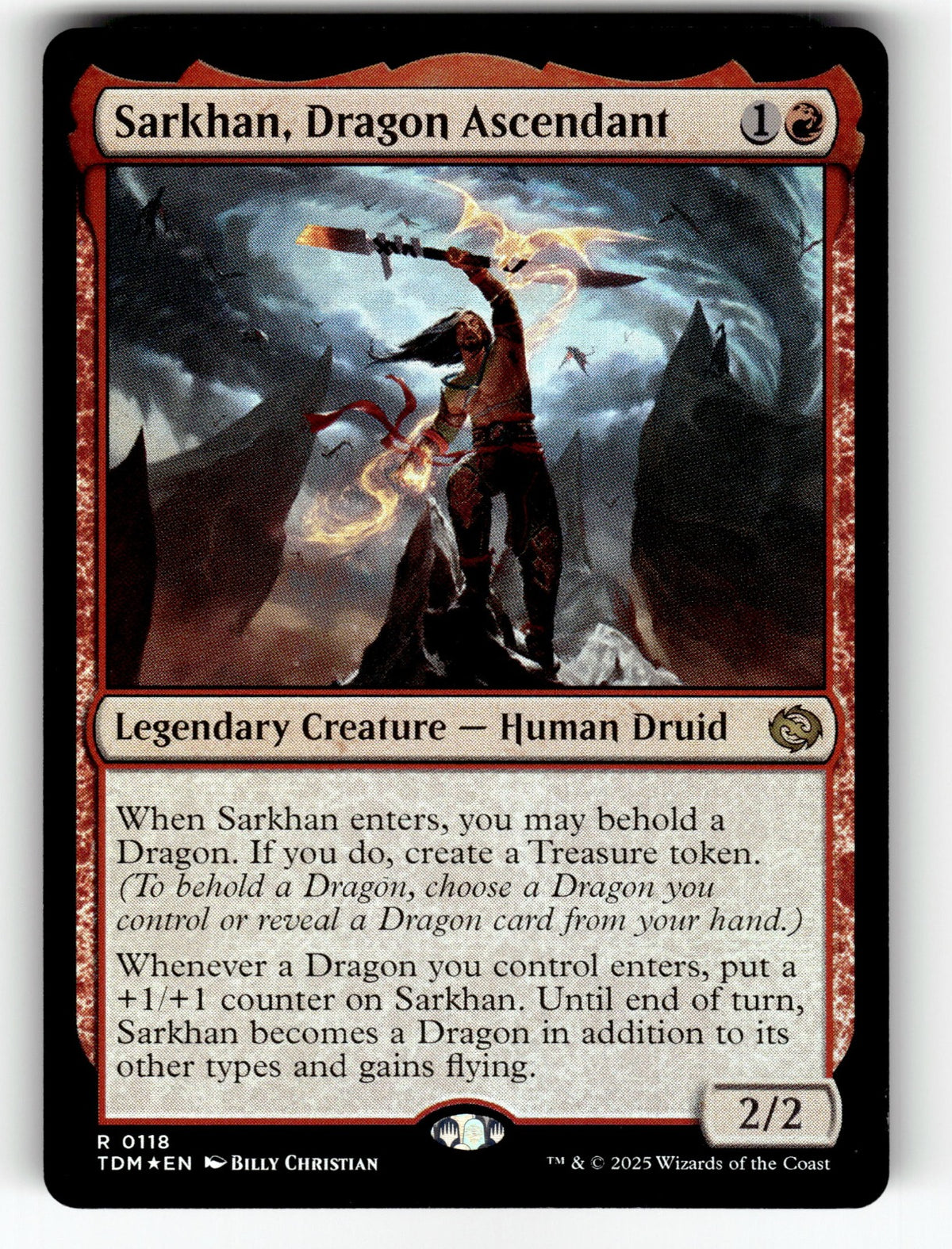 Sarkhan, Dragon Ascendant – 118 TDM: Tarkir: Dragonstorm R Foil NM