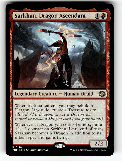 Sarkhan, Dragon Ascendant – 118 TDM: Tarkir: Dragonstorm R Foil NM