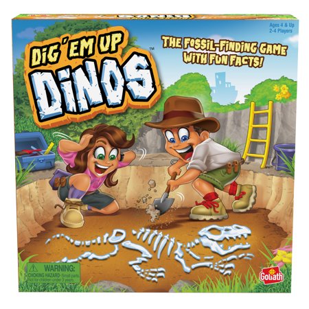 Goliath Dig Em up Dinos - Fossil-Finding Dino-Building Game Includes Fun Dinosaur Facts - 2-4 Players