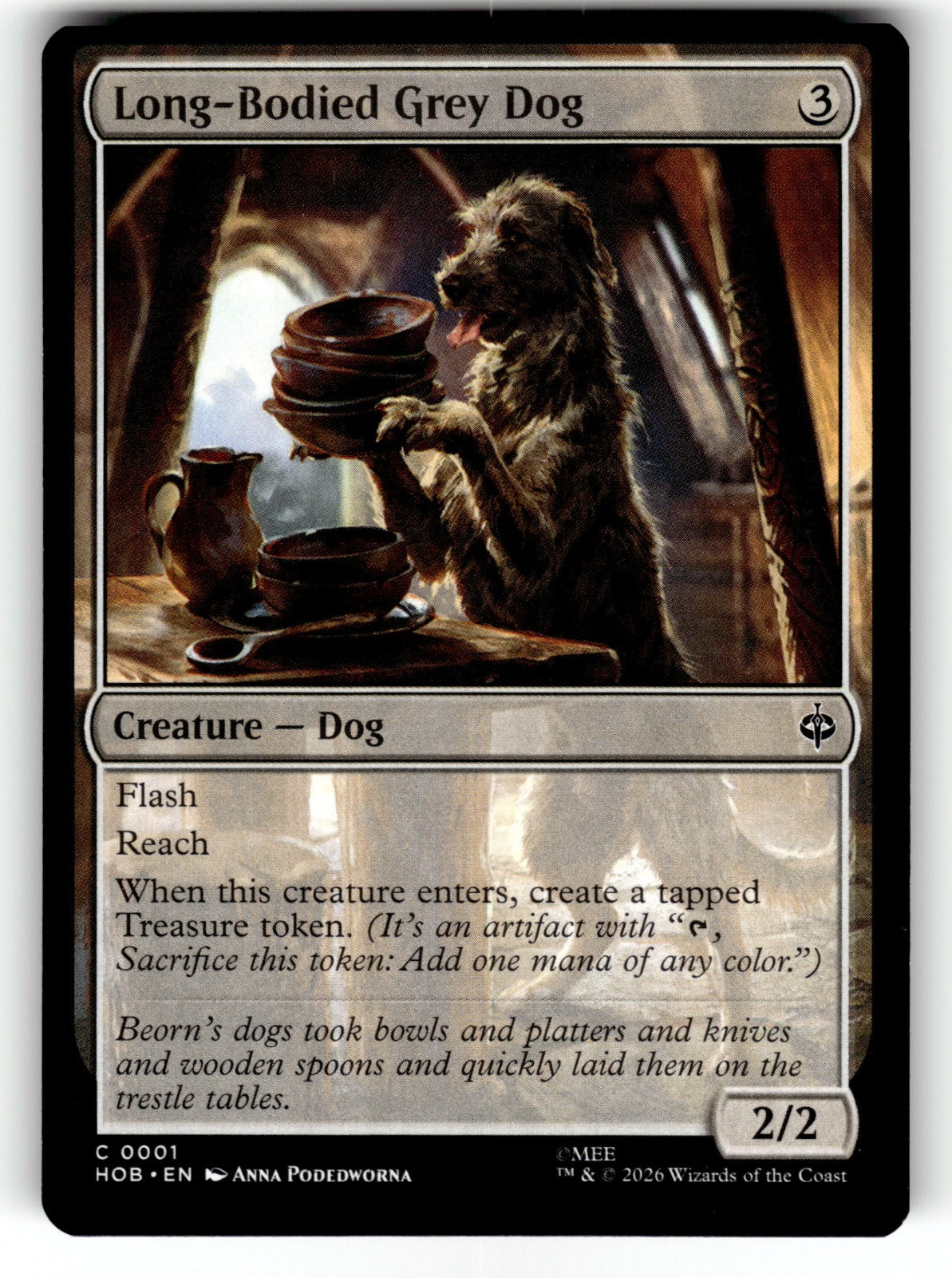 Long-Bodied Grey Dog – 1 HOB: The Hobbit C NM