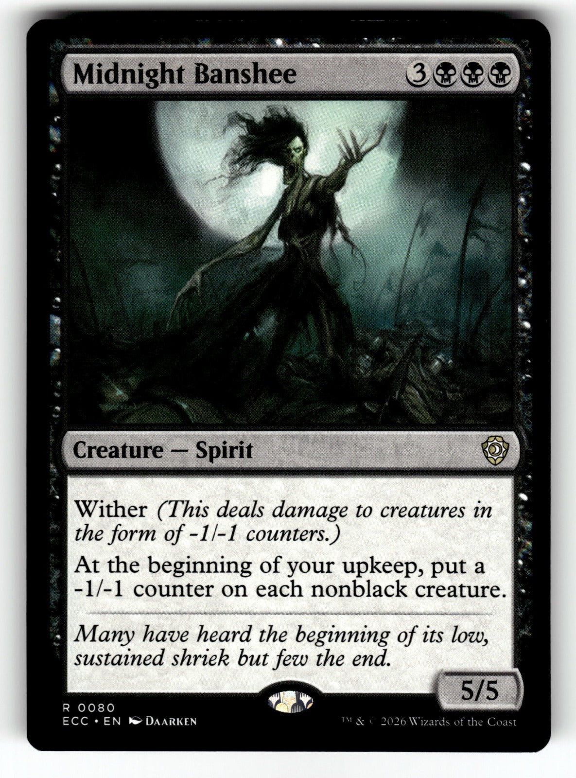 Midnight Banshee – 80 ECC: Commander: Lorwyn Eclipsed R NM