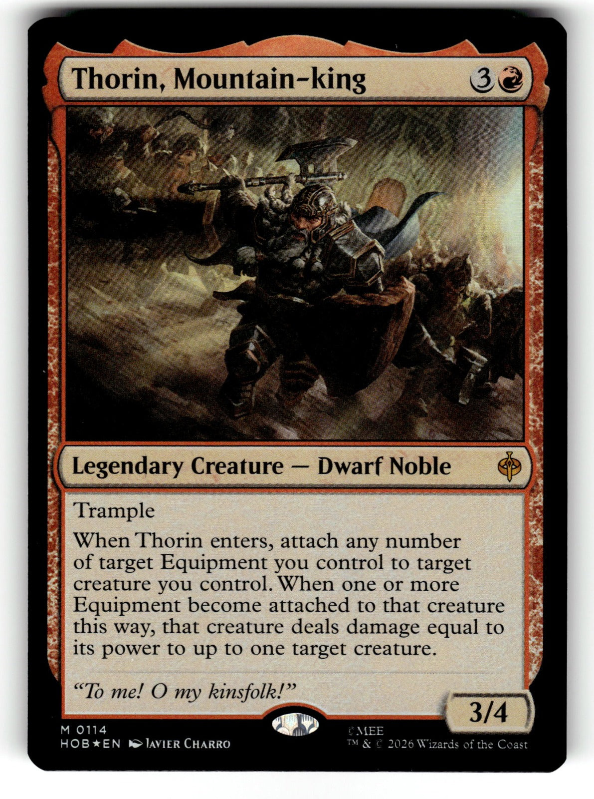 Thorin, Mountain-king – 114 HOB: The Hobbit M Foil NM