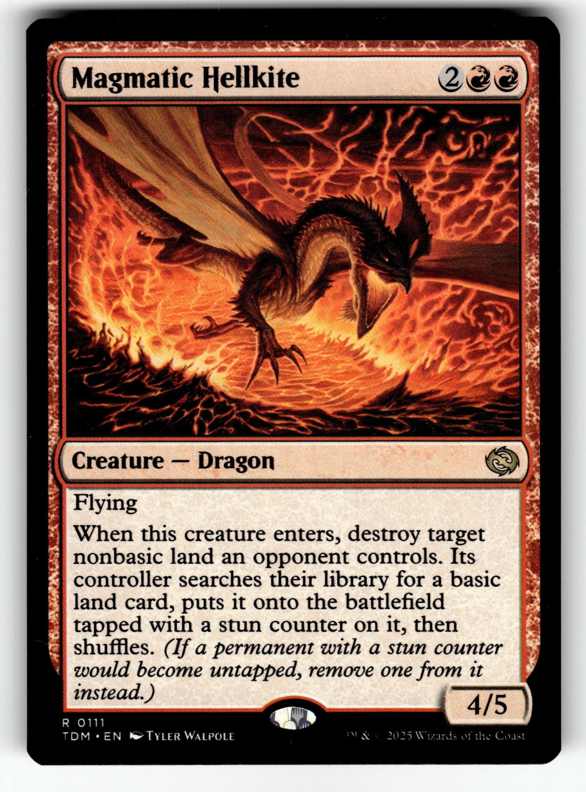 Magmatic Hellkite – 111 TDM: Tarkir: Dragonstorm R NM