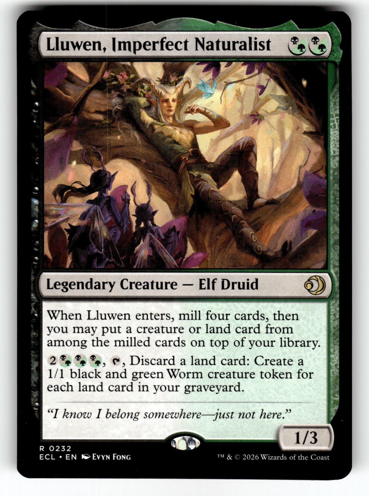 Lluwen, Imperfect Naturalist – 232 ECL: Lorwyn Eclipsed R NM