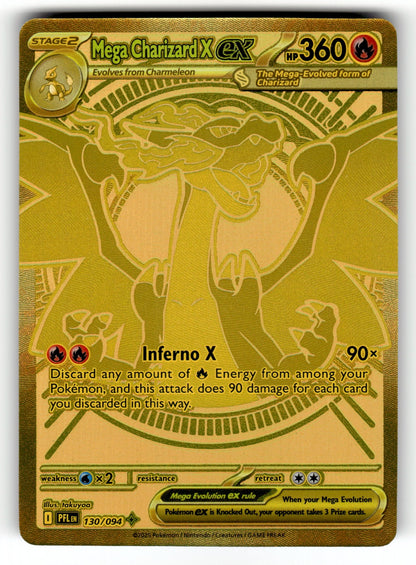 Mega Charizard X ex - – 130/094 PFL: ME02: Phantasmal Flames Mega Hyper Rare Holo NM