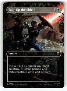 Take Up the Shield (Borderless) – 348 MSH: Marvel Super Heroes C Foil NM