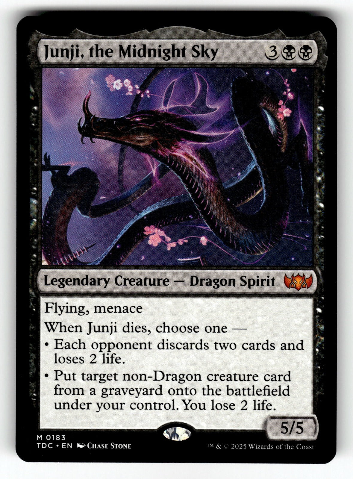 Junji, the Midnight Sky – 183 TDC: Commander: Tarkir: Dragonstorm M NM