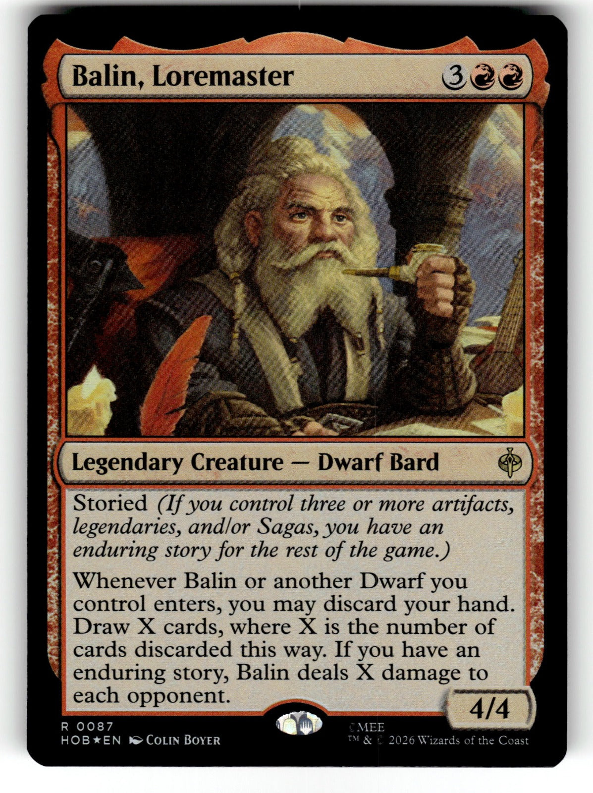 Balin, Loremaster – 87 HOB: The Hobbit R Foil NM