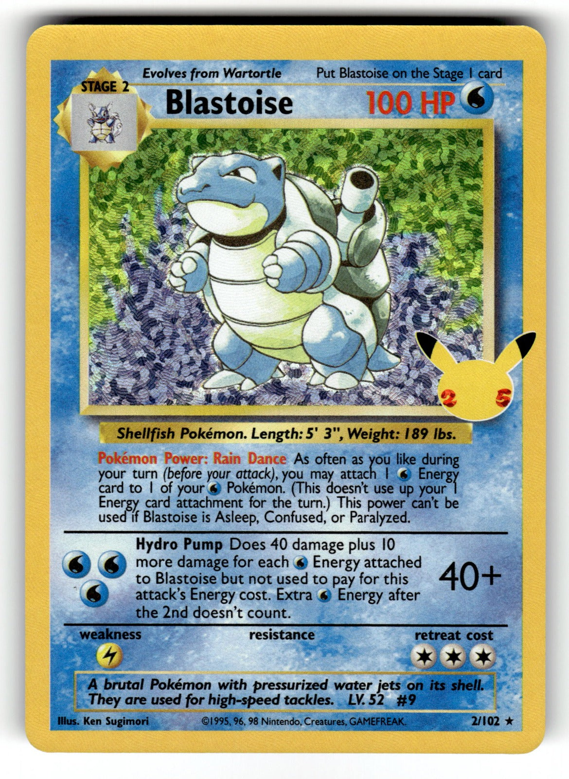 Blastoise – 2/102 CCC: Celebrations: Classic Collection Classic Collection Holo NM