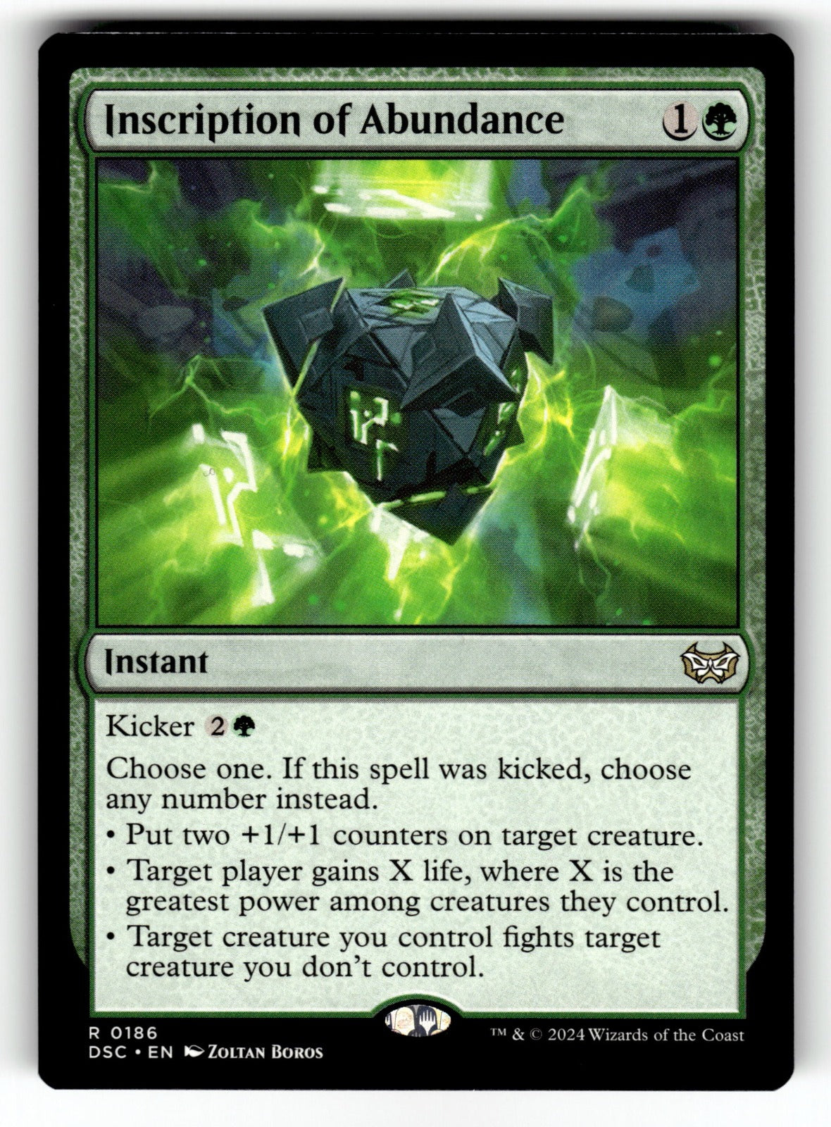 Inscription of Abundance – 186 DSC: Commander: Duskmourn: House of Horror R NM