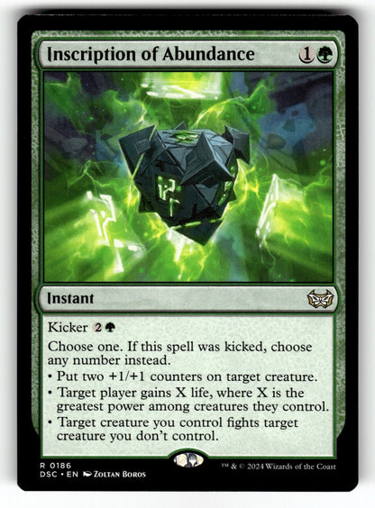 Inscription of Abundance – 186 DSC: Commander: Duskmourn: House of Horror R NM