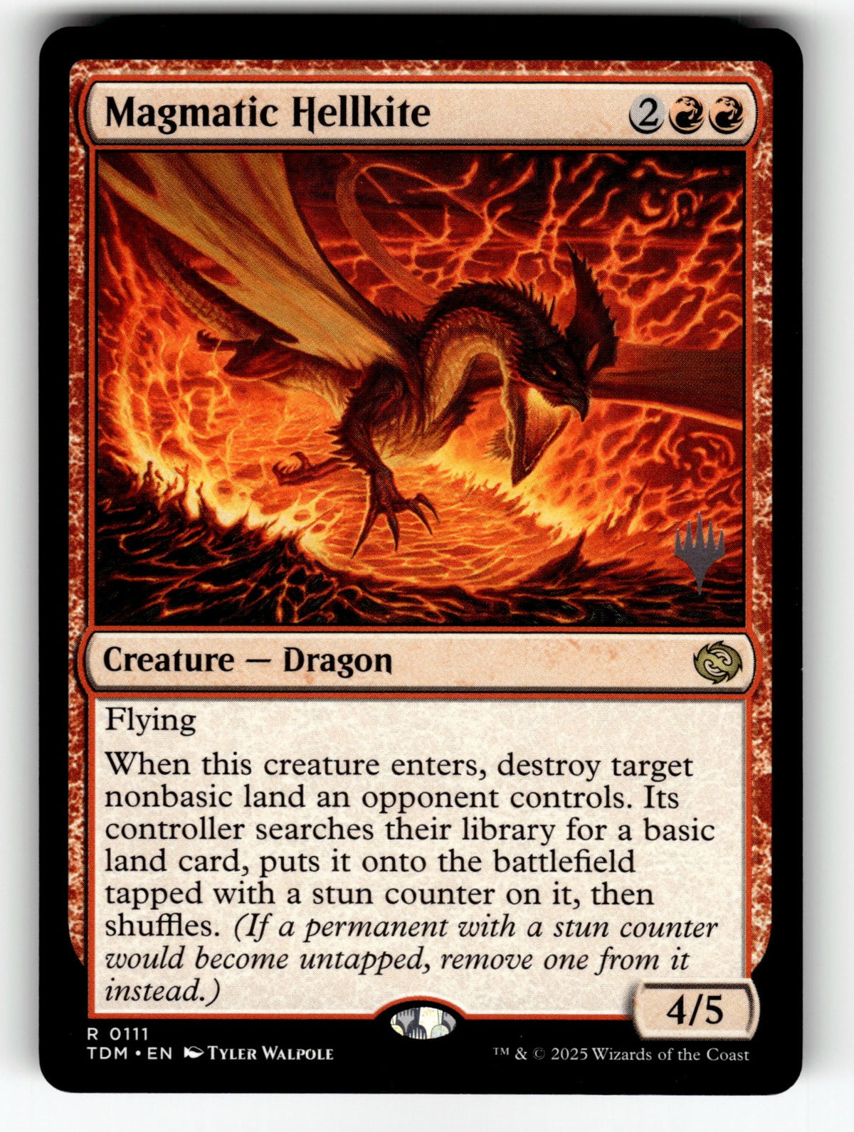 Magmatic Hellkite – 111 PPTDM: Promo Pack: Tarkir: Dragonstorm R NM