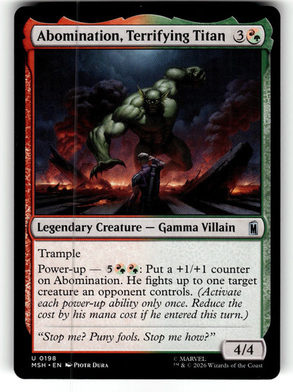 Abomination, Terrifying Titan – 198 MSH: Marvel Super Heroes U NM